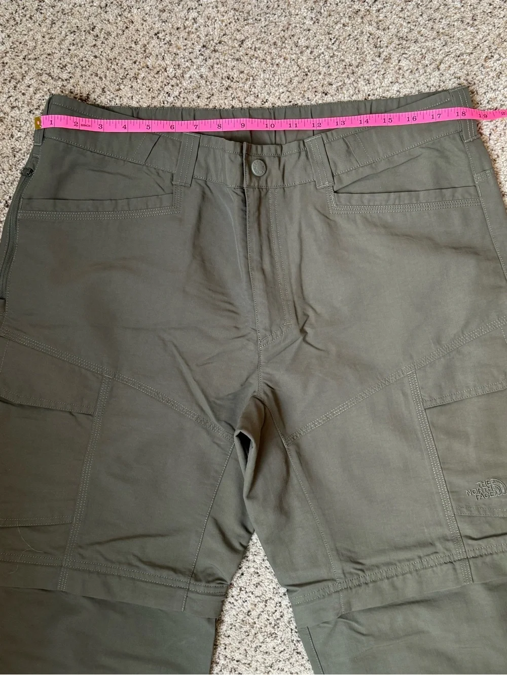 The North Face Convertible Hiking Pants Men’s Size L Olive Green Outdoor Zip-Off